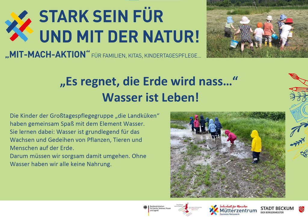 Es regnet, die Erde wird nass... Wasser ist Leben!